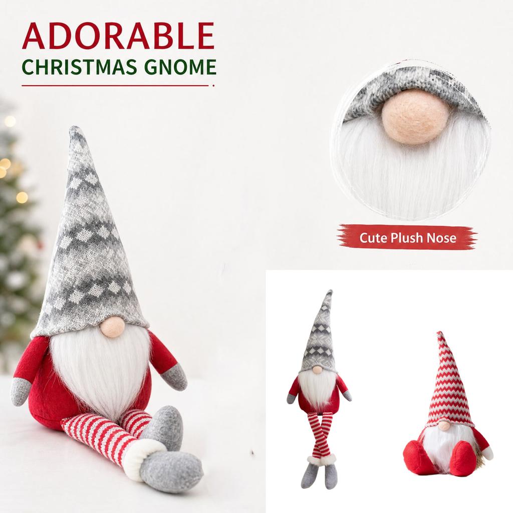 Christmas Faceless Gnome Doll Decoration for Home and Shopping Mall Display, Old Man Gnome Holiday Ornament
