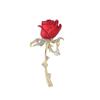Floral Brooches Rose Brooch Pin Rose Brooch Pin Red Cubic Zirconia Floral Brooches  Womens Suit