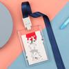 Fashion Acrylic Transparent Bus Cards Sleeve Employee Work Card Holder with Lanyard Work Card Cover Women Men Credit Card Holder