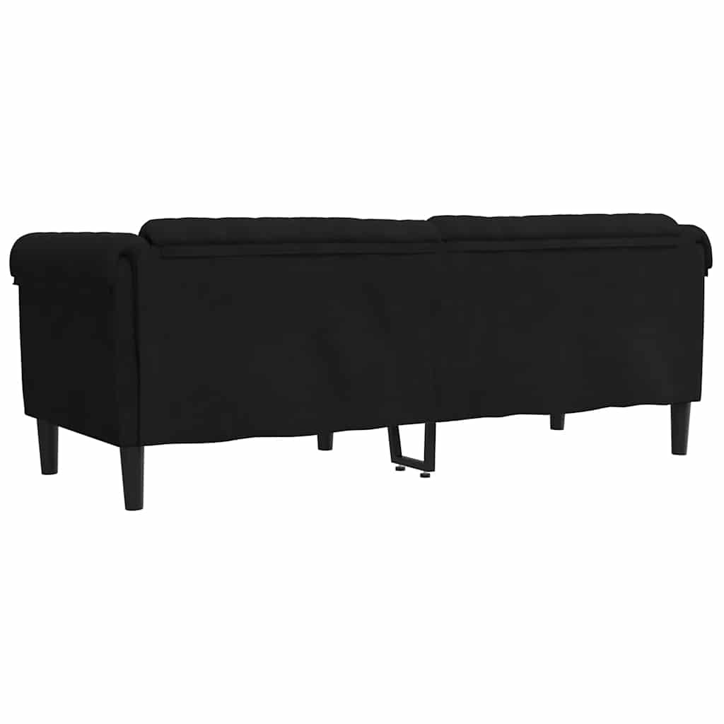3 Seater Sofa in Black Velvet