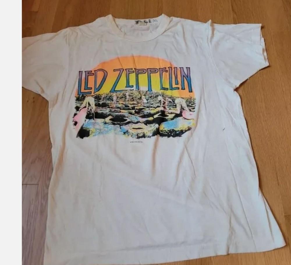 

1984 Led Zeppelin t shirt House Of The Holy white short sleeve tee S