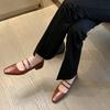 2025 low-heeled single shoes high heels full leather inside and out with retro light-mouth patent leather Mary Jane shoes French style