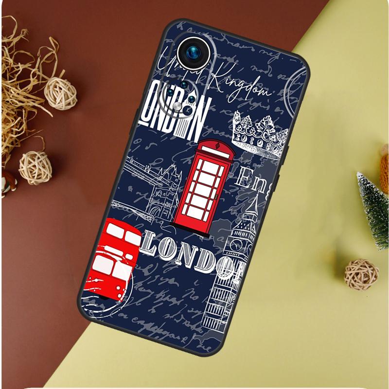London Bus England Big Ben Case For Honor Magic 7 5 6 Pro Honor 200 Pro 50 70 90 Lite X9b X9a X8b X8a X8 X9 X9c Cover