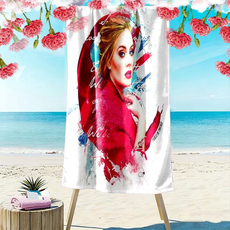 Adele Forever Print Beach Towel, Large Soft Quick Dry Towel for Beach Camping Swimming