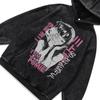 Heavy Fried Color Retro Hooded Sweater Japanese Dark Animation Digital Direct Injection Printing Hoodie Jacket Men And Women
