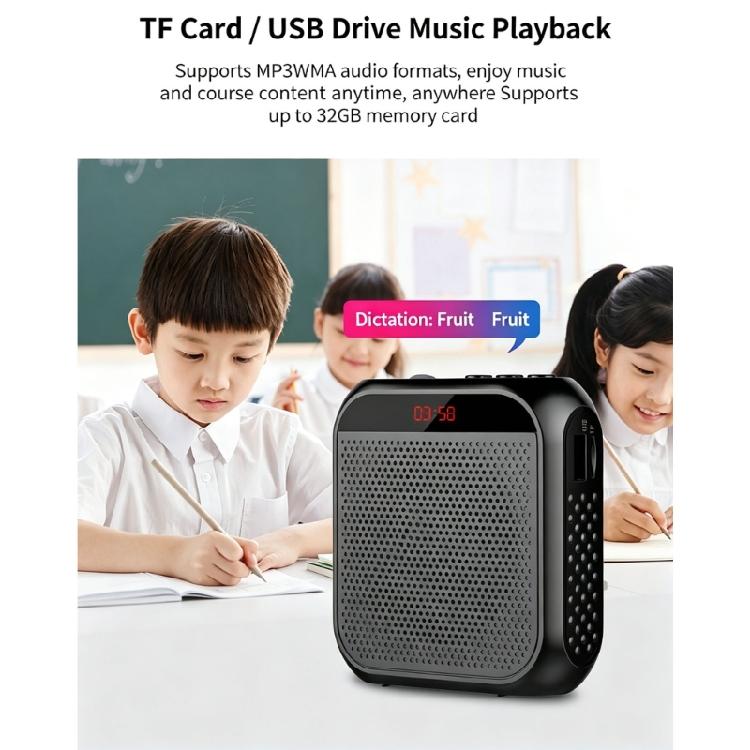 Teacher Voice Amplifier with Wire Mic, Display Screen, TF USB Playbacks Slot for Daily Speaking Tasks
