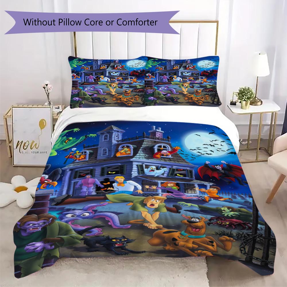 Halloween fantasy comedy adventure cartoon movie Scooby-Doo provides comfortable bedding covers and pillowcases for home use (without core) K13