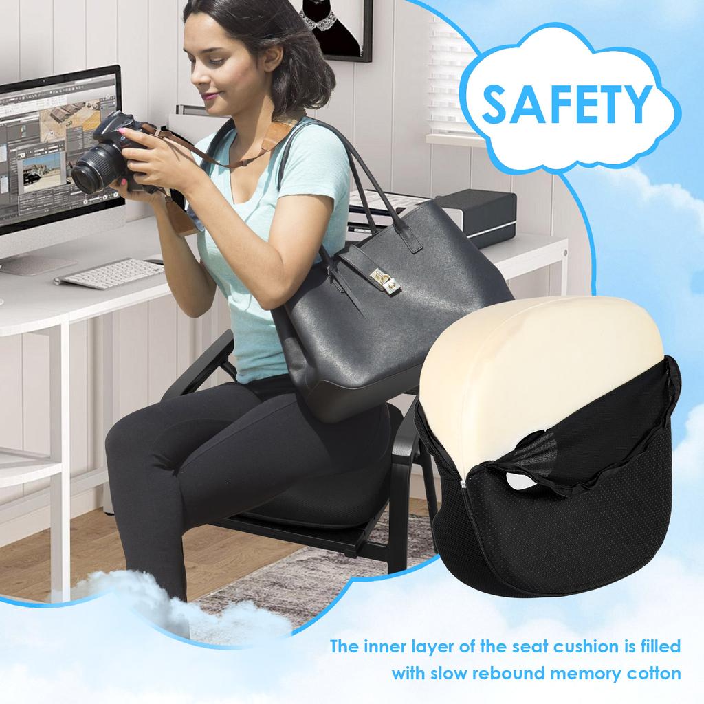 Innovation Donut Cushion with Scientific Center Hole and U Shaped Cutout Comfortable Seat Cushion for Tailbone Pain Relief and