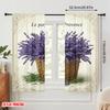 2pcs 2D Flat Printing Curtain Lavender Basket Provence French Polyester Without Electricity Family Party for Multipurpose Event