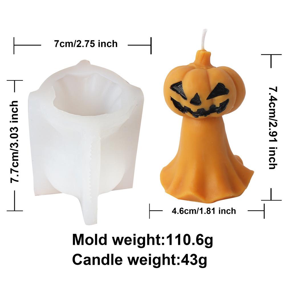 Halloween Gestapelte Kürbis Kerzenform DIY Handgemacht Böser Kürbis Totenkopf Pflanze Harz Gipsform Handwerk Party Dekoration