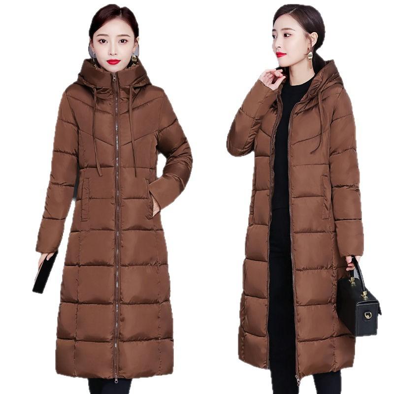 Medium and long large size 2025 new down cotton clothes thickened women's long knee cotton clothes women's
