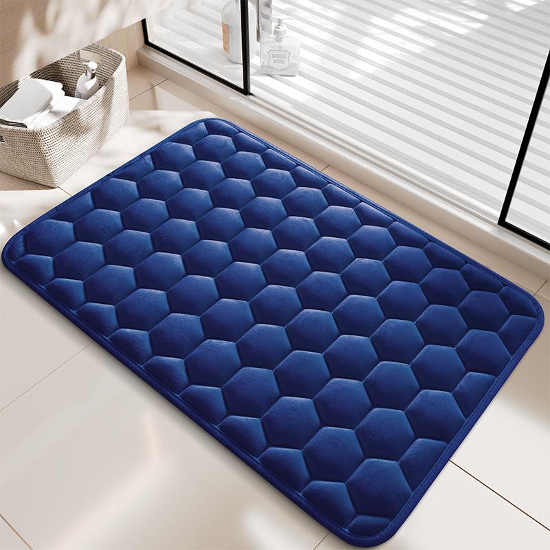 Tappetino da Bagno in Spandex con Memory Foam, Tappeto da Bagno a Nido d'Ape 3D con Supporto Antiscivolo in SBR, Super Assorbente Asciugatura Rapida, Tappetino per Doccia