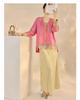 Elegant Chinese National Style Women's Spring Embroidered Top and Skirt Set