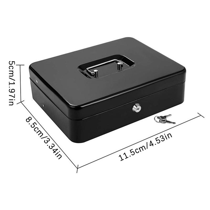 Metal Cash Box Mini Safe Lock Box Money Bank Metal Coin Bank Security Box Sturdy Cash Portable For Kids Coin Collection