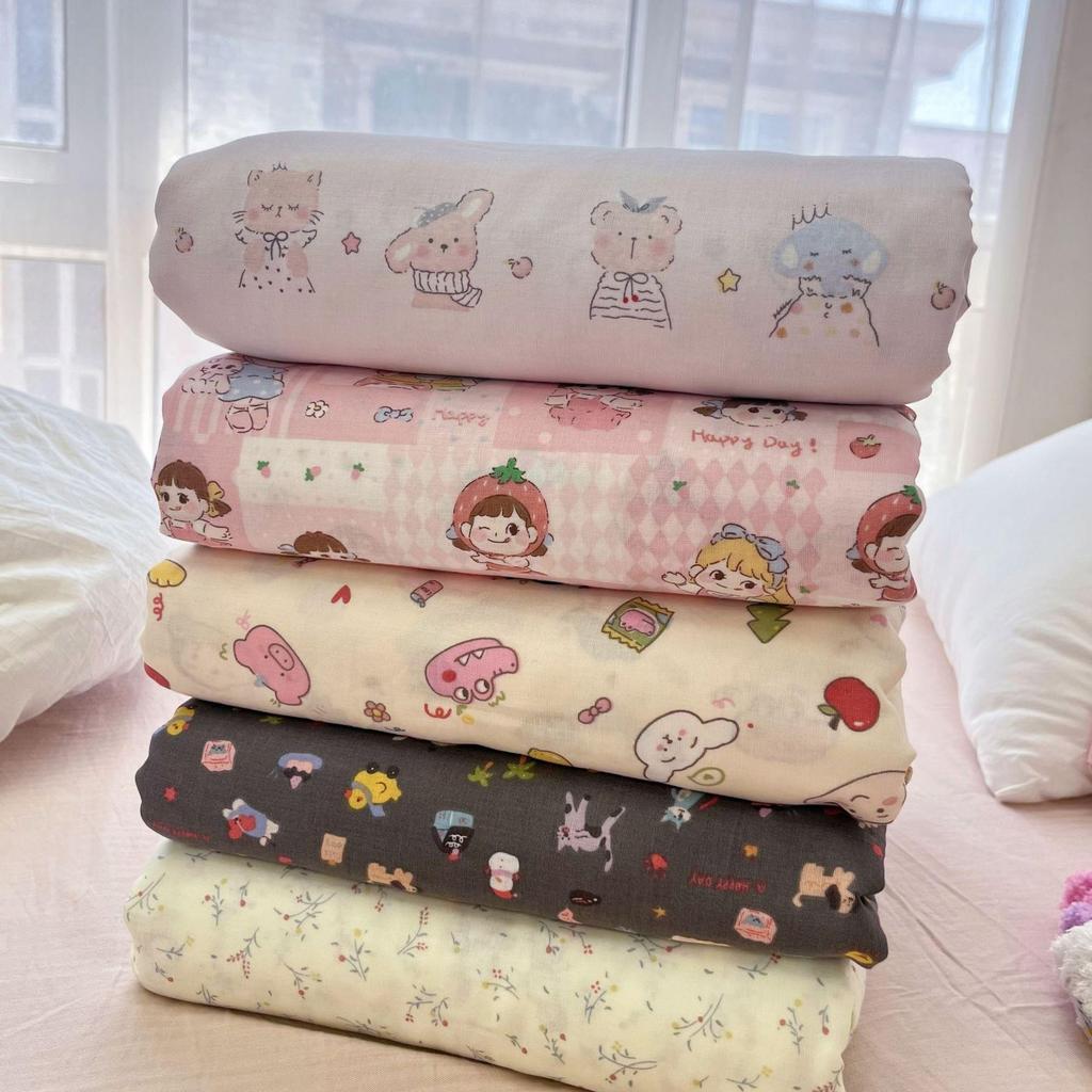 A-Class Cotton Duvet Cover: Double Layer Gauze for Fresh & Simple Style, Fits Single/Double Beds