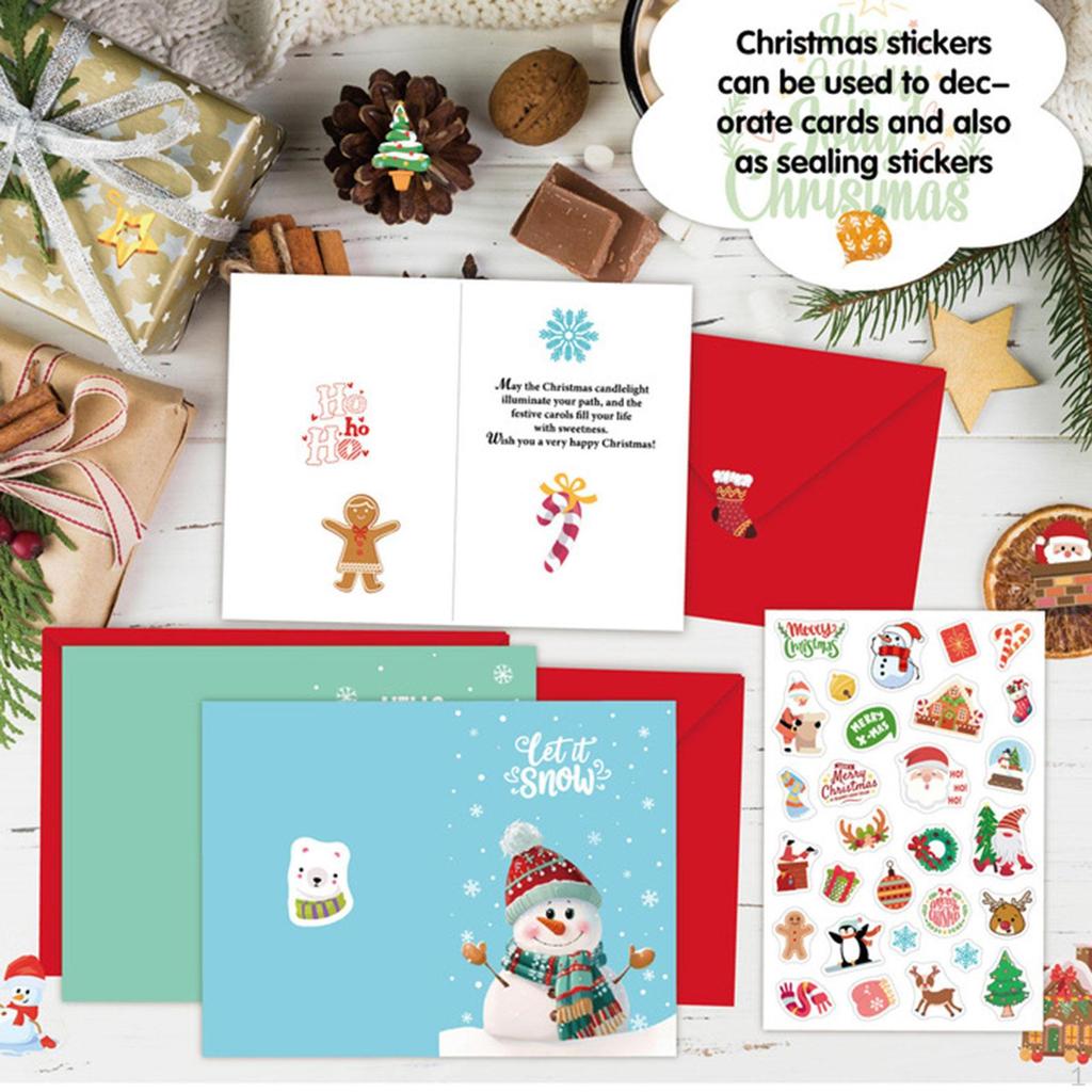 12Pcs Christmas Cards Assorted Holiday Decorative Elk Gift Boxes with Stickers Envelopes