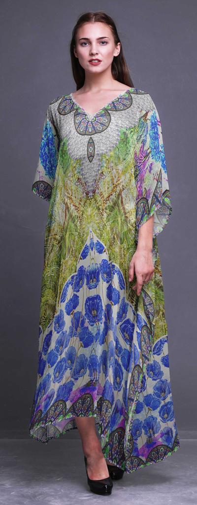 Phagun Circle|Floral & Wheel Ethnic Womens Long Beach Kaftan Beachwear Bikini Coverup Maxi