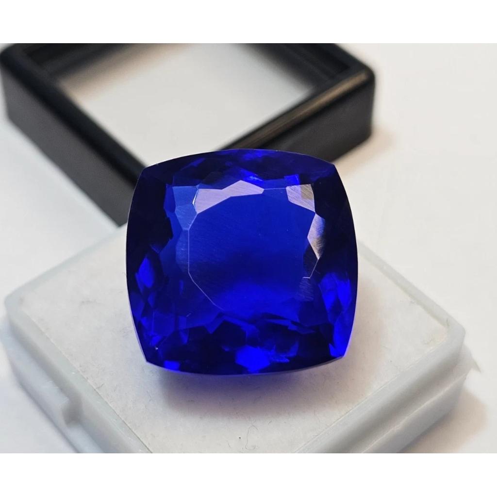 Blue Tanzanite Natural 20+ Ct Cushion Cut Fabulous Certified Loose Gemstone