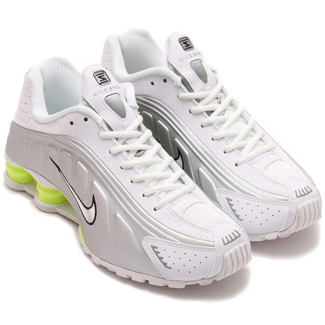 Nike Shox R4 W Shox R4 Size White/Metallic Silver/Volt/White AR3565-102 22.5cm