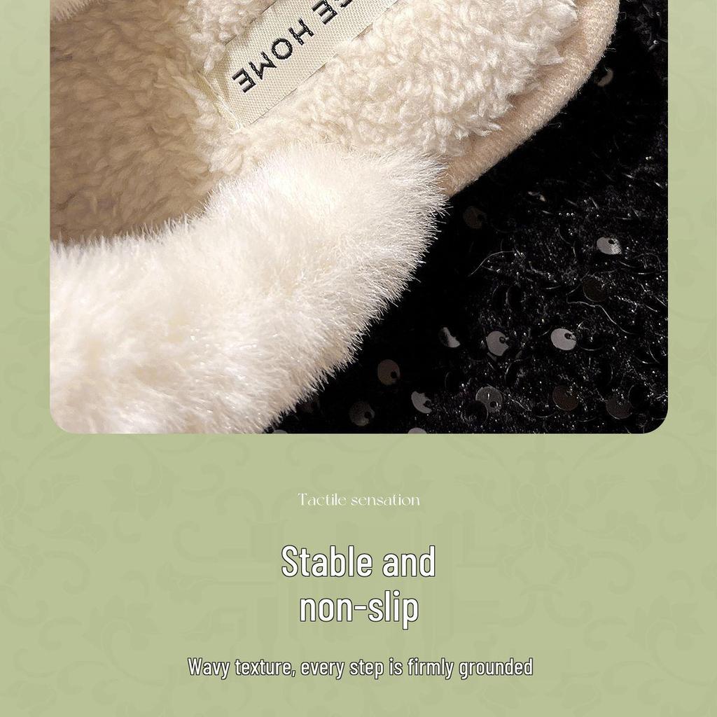 Women's and Men's Non-Slip Winter Plush Cotton Slippers