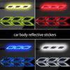 6Pcs Car Reflective Stickers 3D Car Styling Carbon Fiber Reflective Strips Night Safety Warning Reflector Tape Auto Accesorios
