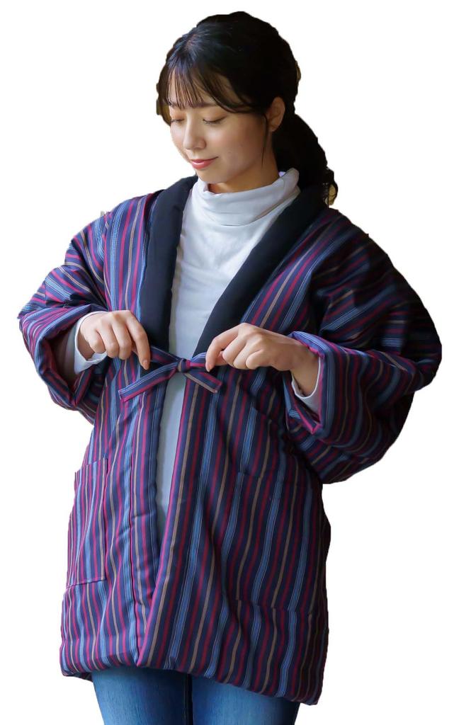 Yurakuan Women's Kurume Hanten (Women's Hanten), Cotton-padded, Made in Japan (Size 24, One Size Fits All)