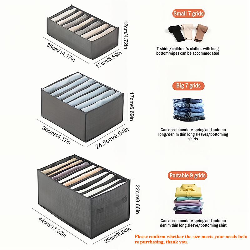 Household Fabric Pants Organizer Drawer Divider Jeans Underwear Storage Box Closet Wardrobe Clothes Sorting Holder Bin