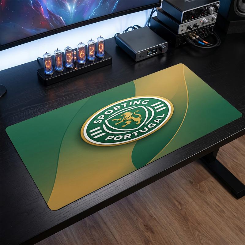 Sporting CP FC Theme Pattern Mouse Pad, Soccer Logo Design XXL Gaming Desk Mat Non-Slip Computer Mouse Pad