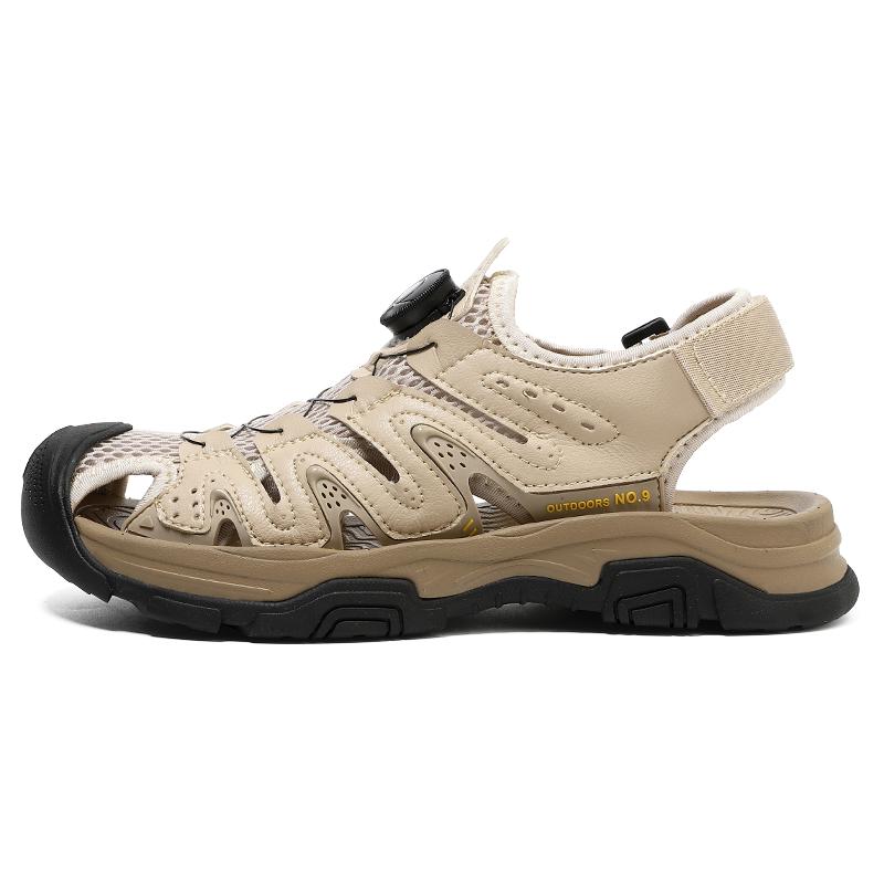 Sommer Herren Sandalen Atmungsaktive Echtleder Outdoor Sandalen Casual Strand Sandalen