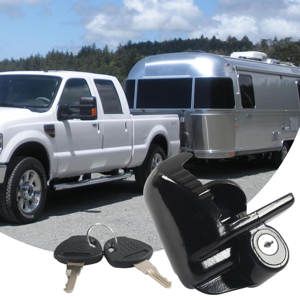 Mechesa RV Hitch Lock for Travel Trailer, Boat Trailer Lock, Trailer Coupler Lock Set