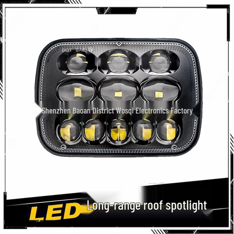 5x7 Inch LED Square Headlights for Jeep Cherokee and Patrol - High/Low Beam Off-Road Vehicle Mods