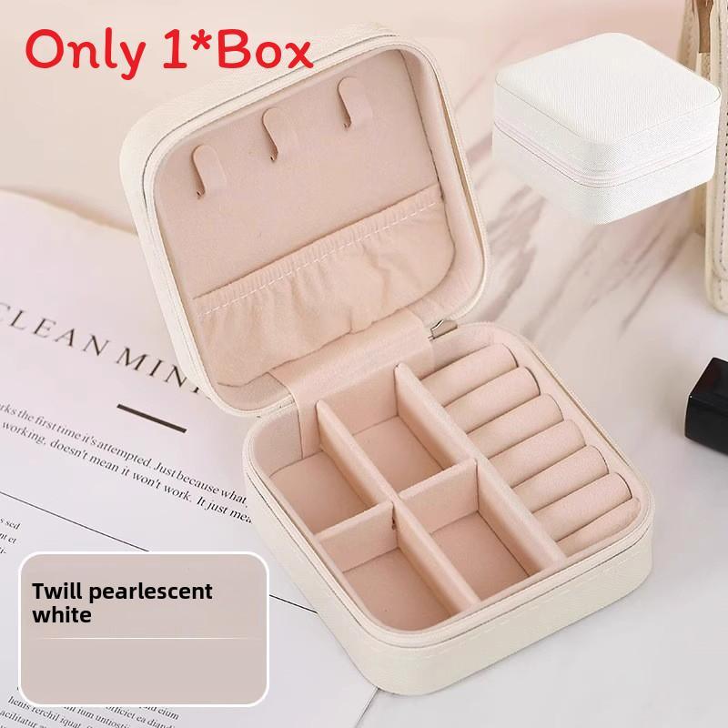 Jewelry Organizer Box With Leather Material For Earrings And Rings Storage