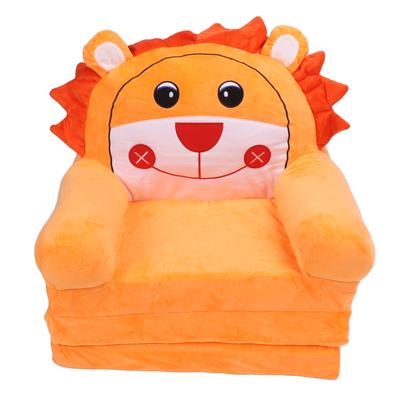 Foldable Kids Sofa Soft Breathable Flip Open Cartoon Animal Toddler Couch Bed for Living Room