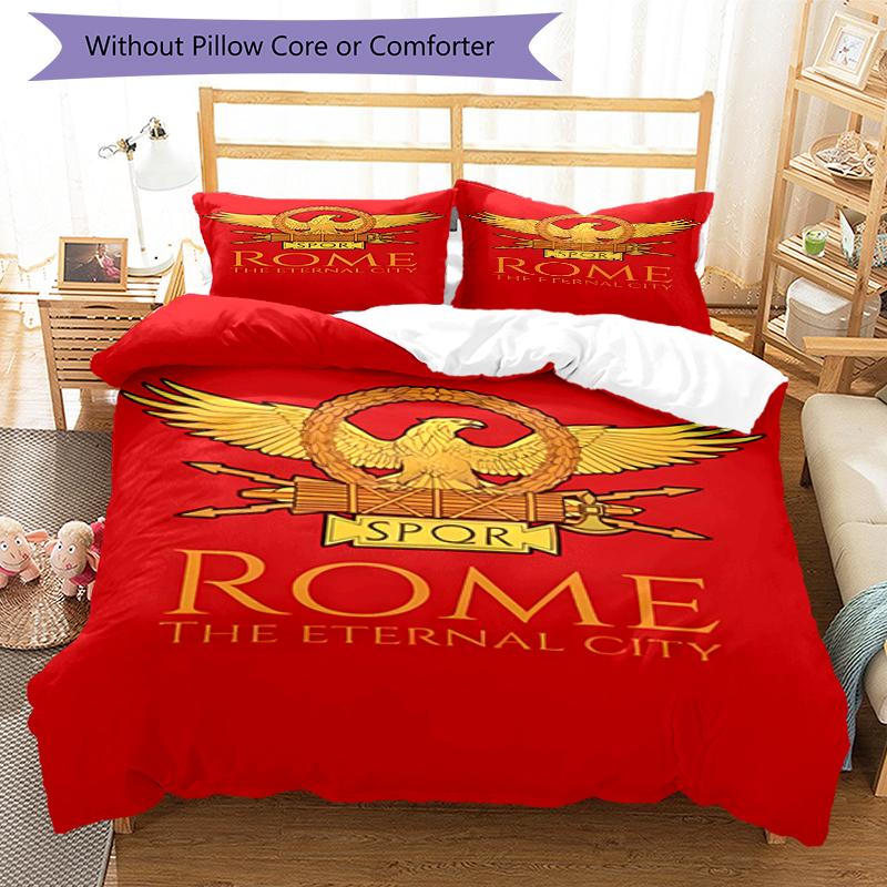 3pcs SPQR Roman Eagle1 pattern bedding set duvet cover set includes duvet cover &pillowcases, perfect all season bedroom decoration & gift