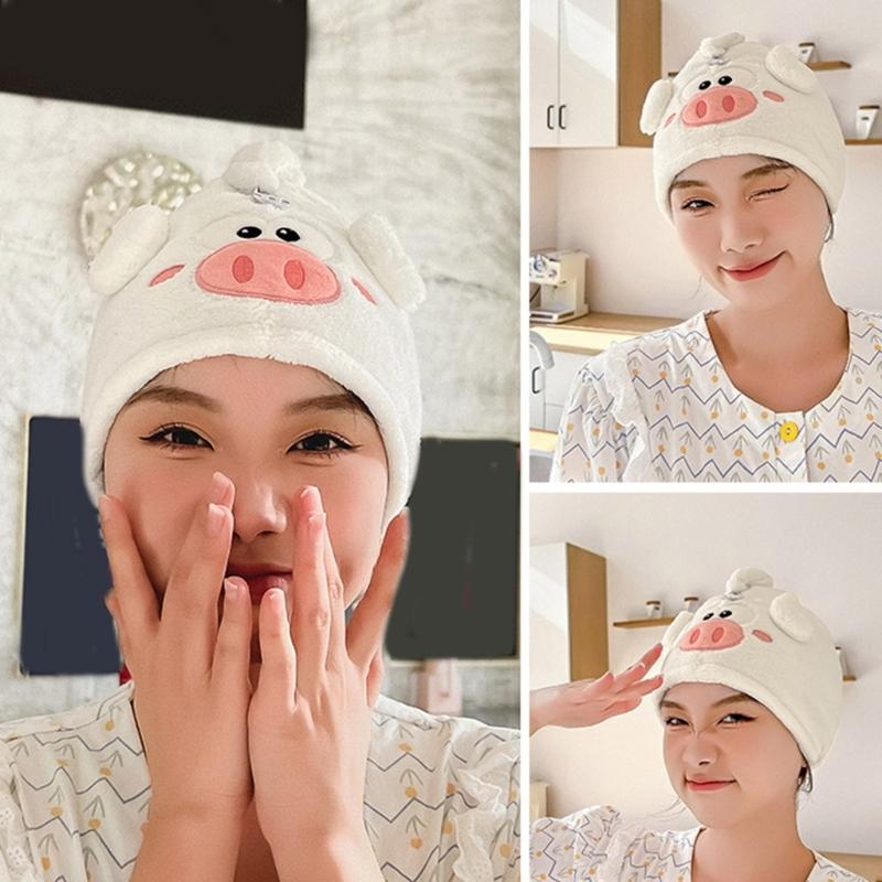 1PC Microfibre Hair Towels, Hair Towel, Turban Towel with Button, Hair Turban Kids Super Absorbent Towels for Women