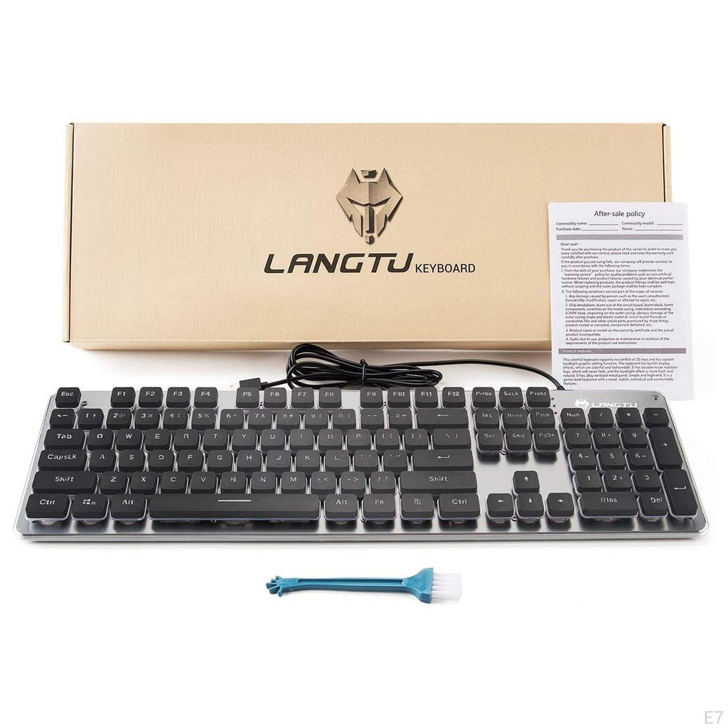 Membrane Gaming Keyboard for Study All-Metal Panel Dedicated Media Keys