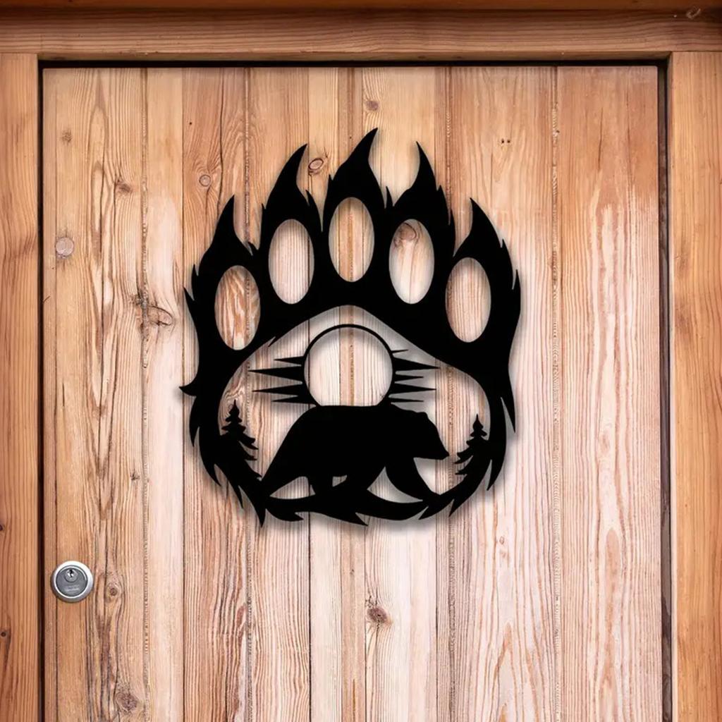 Metall Wanddeko Bärenpfote Wohnzimmerdeko Wandschilder Metall Wandkunst Innendekor Innen Außen Hängeobjekte