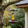 Umbrella Girl Bird Feeder Outdoor Decorative Hummingbird Feeder And Bird Bath Hanging Metal Platform Seeds Tray for Courtyard Balcony Garden