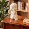 Mini Estatua de Ángel Guardián Impresa en 3D Terapia de Curación Pura Decoración de Escritorio para el Hogar Figura Blanca Suave Escultura Artística Regalo