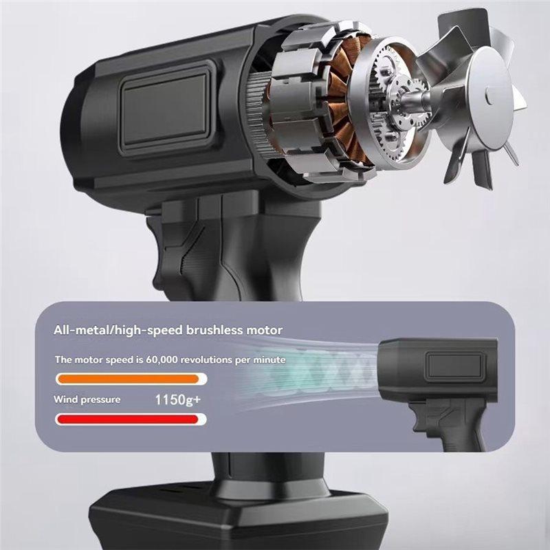 SHGO-Fan Blower 60000RPM High Speed Brushless Motor Stepless Speed Control Handheld Jet For Battery