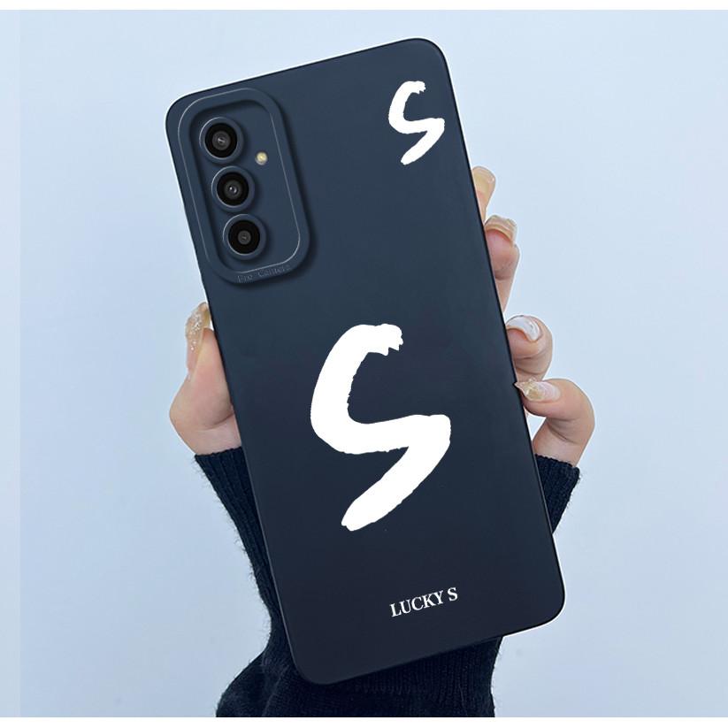 For Samsung Galaxy M13 4G M23 F23 Buddy 2 5G Cover Case Initial Letter Silicone Soft Phone Bumper for Samsung SM-M135F Casing