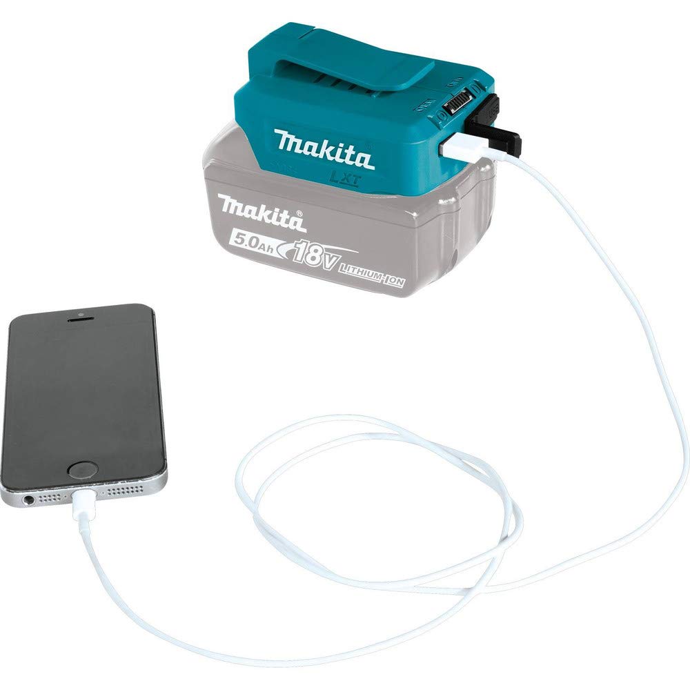 Makita ADP05 USB Adapter for 14.4V/18V Batteries, 2-Port USB Output, Battery Sold Separately