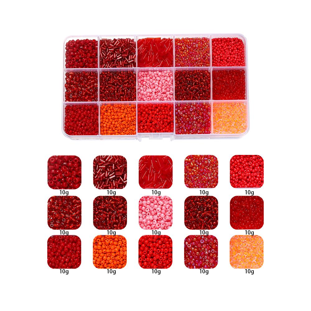 

150g/Set Glass Seed Beads Colorful Small Craft Tube Beads for DIY Bracelet Necklaces Crafting Jewelry Making Supplies красный