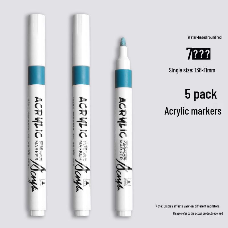 Black Acrylic Marker & Watercolor Brush Pen for Elementary Art - Washable & Layerable Colors for Kindergarten Drawing