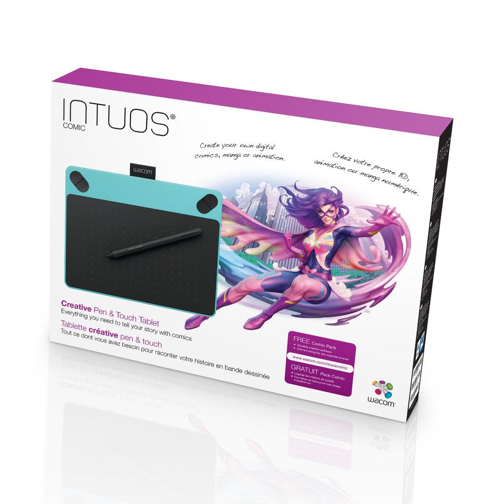 Wacom Intuos Comic [Old Model] Pen & Touch MangaIllustration Model, Small, Mint Blue, CTH-490B1