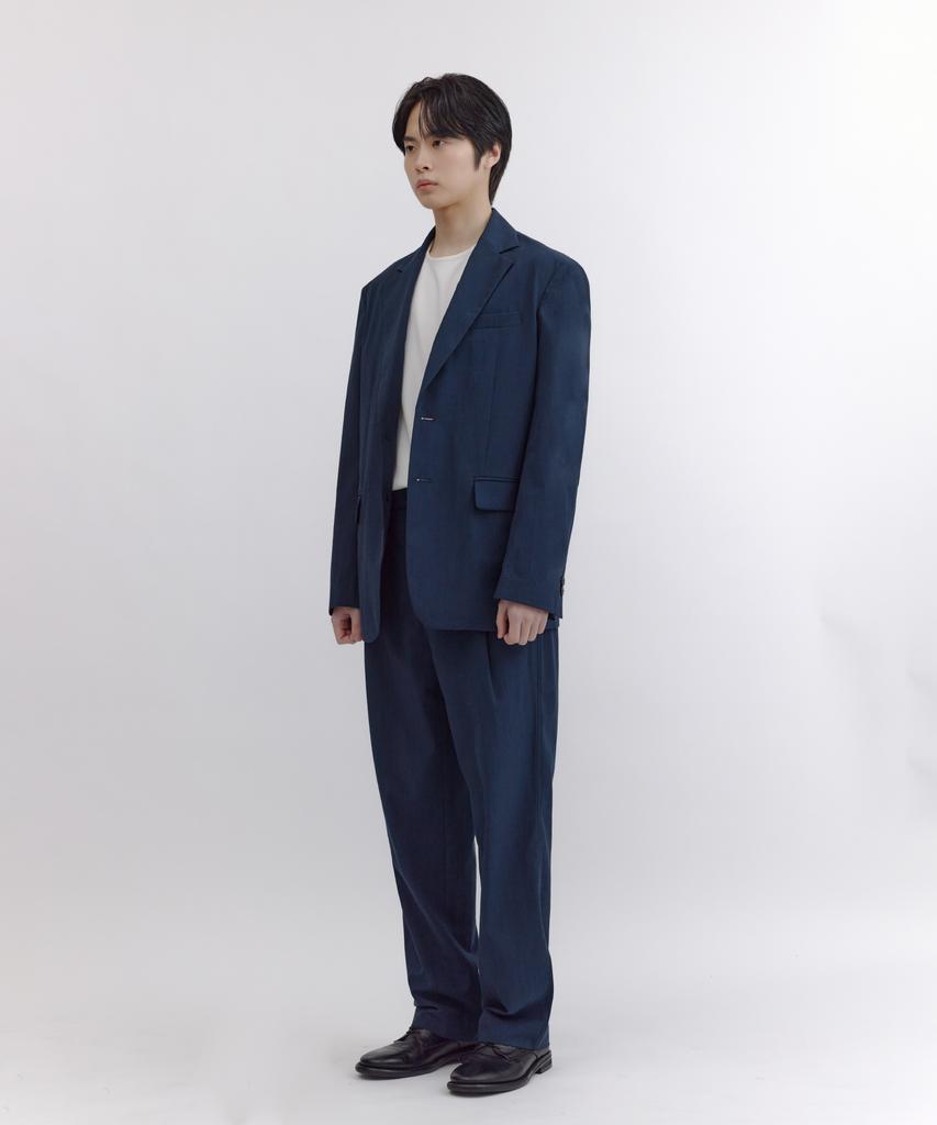 NONBLANK [Summer] Summer Cool Touch Belted Wide Fit Pants_Deep Sea Navy
