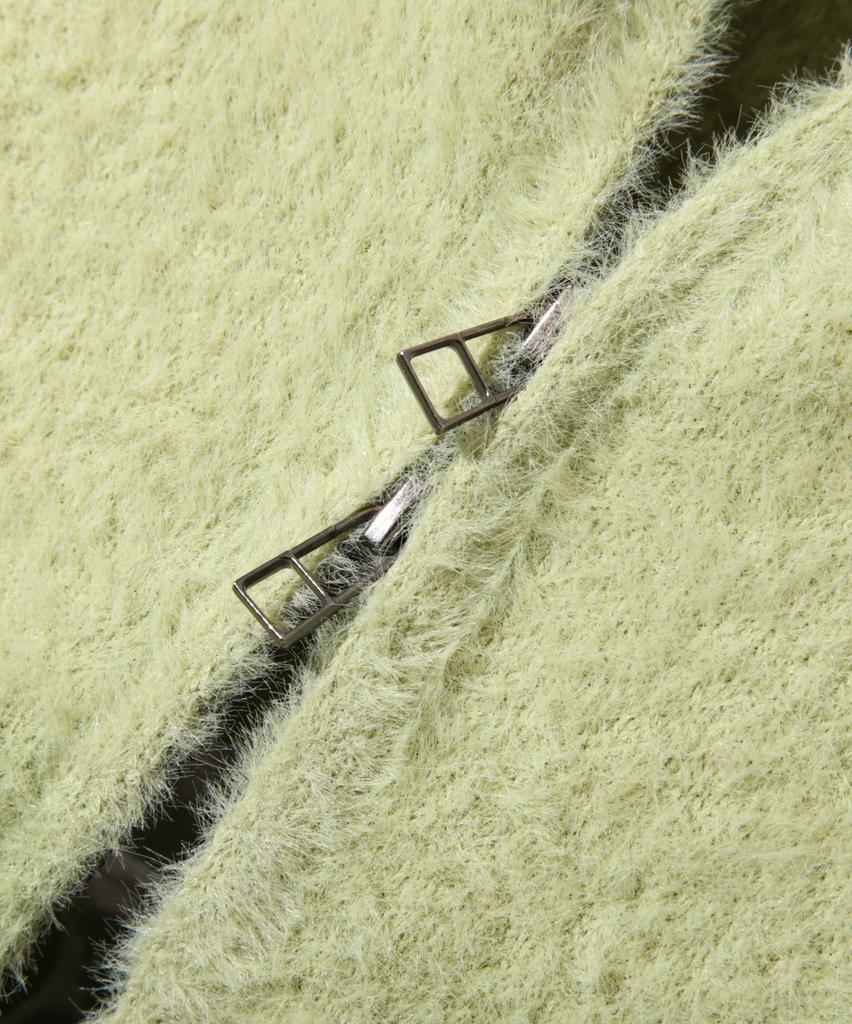 Dimiteulibeullaeg 2Way Essential Gradient Hairy Zip-Up Hoodie_Green
