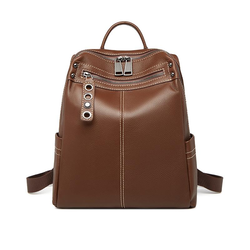 Limited Sale Full Cow Leather Fashion Women's Backpack Black University Students School Bags Genuine Leather Bags