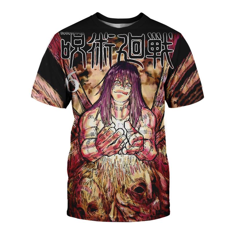 

Японское Аниме Майки Jujutsu Kaisen Сатору Годжо 3D Принт Летние Быстросохнущие С круглым вырезом и короткими рукавами для мужчин Полиэстер Не выцветают 6XL