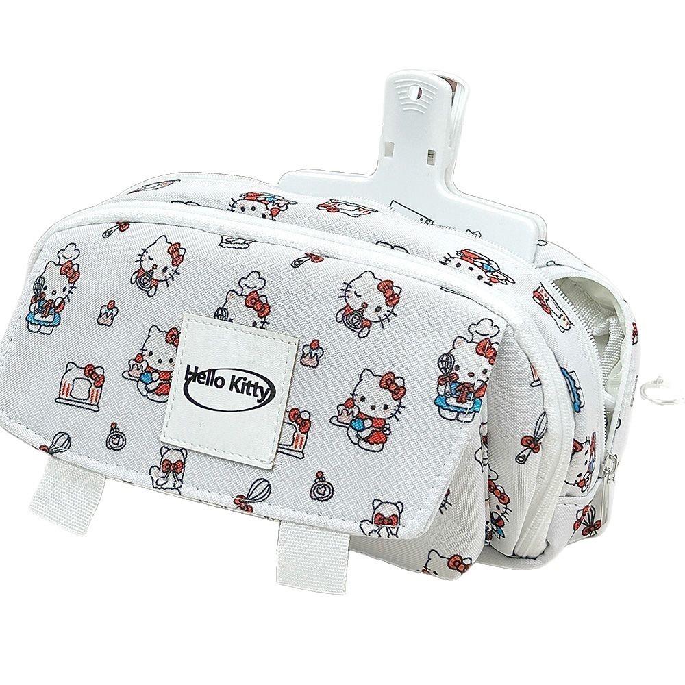 Hello Kitty And Capybara Canvas Storage Bag With Flip Cover For Stationery And Office Supplies